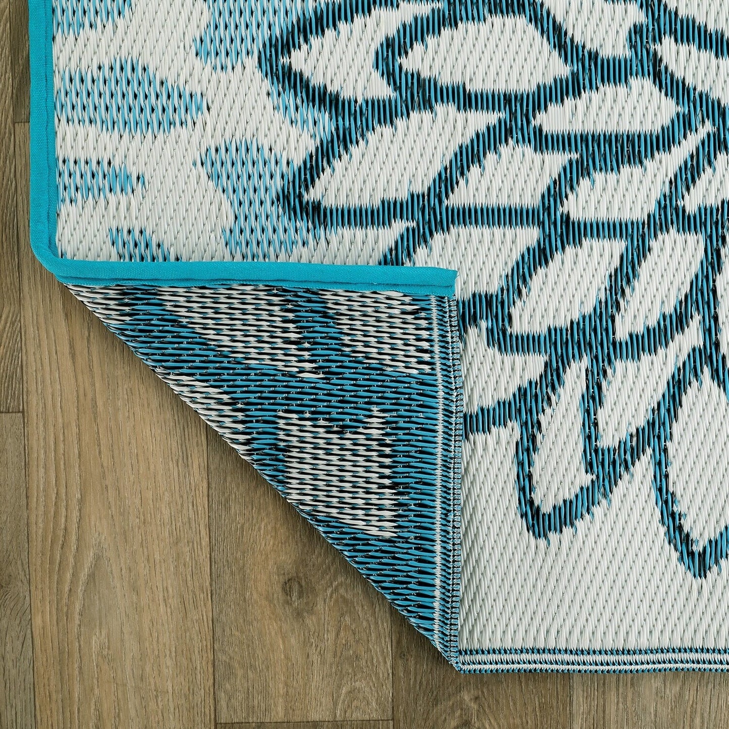 World Rug Gallery Tappeti da esterno reversibili in plastica riciclata con motivo floreale moderno Aloha