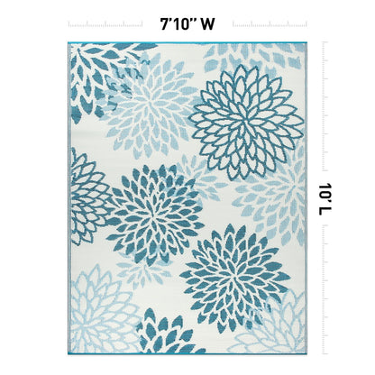 World Rug Gallery Tappeti da esterno reversibili in plastica riciclata con motivo floreale moderno Aloha