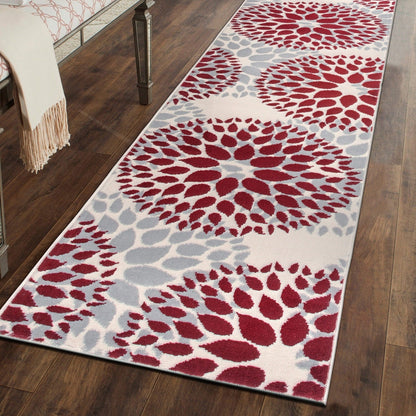Tappeto moderno con cerchi floreali della World Rug Gallery