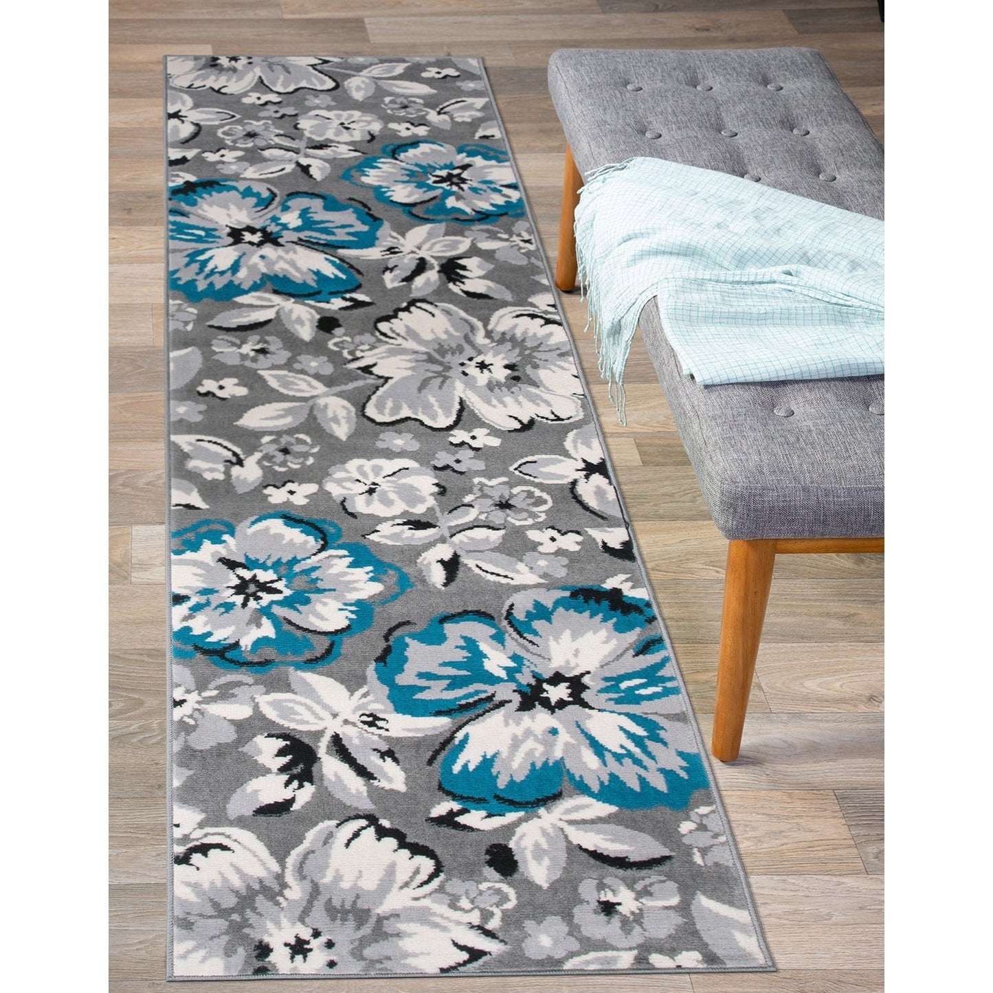 Tappeto moderno con motivo floreale della World Rug Gallery