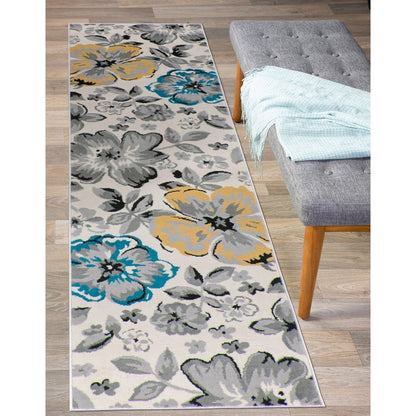 Tappeto moderno con motivo floreale della World Rug Gallery