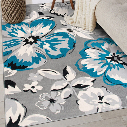 Tappeto moderno con motivo floreale della World Rug Gallery