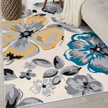 Tappeto moderno con motivo floreale della World Rug Gallery
