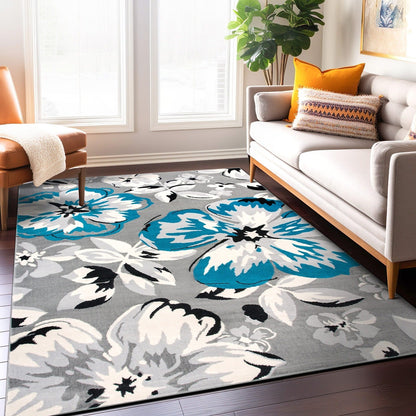 Tappeto moderno con motivo floreale della World Rug Gallery