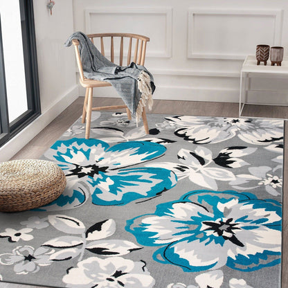 Tappeto moderno con motivo floreale della World Rug Gallery