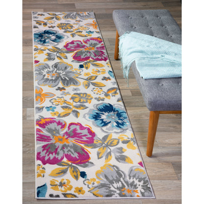 Tappeto moderno con motivo floreale della World Rug Gallery