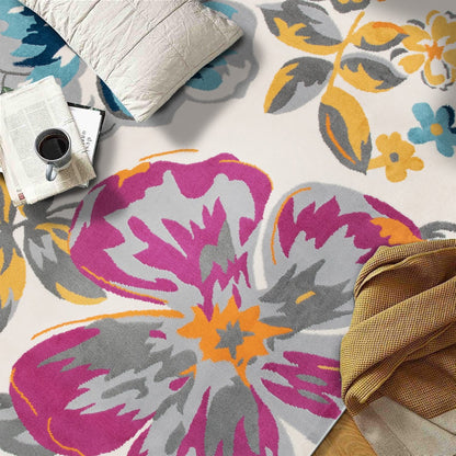 Tappeto moderno con motivo floreale della World Rug Gallery