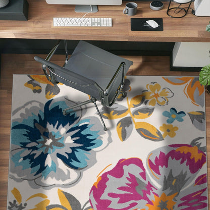 Tappeto moderno con motivo floreale della World Rug Gallery
