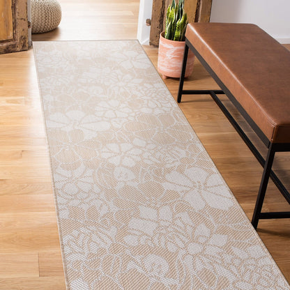 World Rug Gallery Tappeto moderno per interni/esterni con trama piatta e motivo floreale e fiori