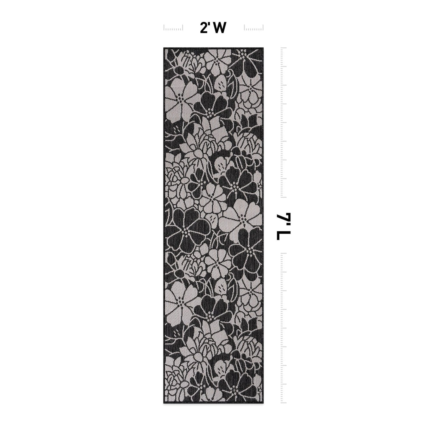 World Rug Gallery Tappeto moderno per interni/esterni con trama piatta e motivo floreale e fiori