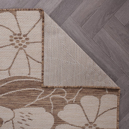 World Rug Gallery Tappeto moderno per interni/esterni con trama piatta e motivo floreale e fiori