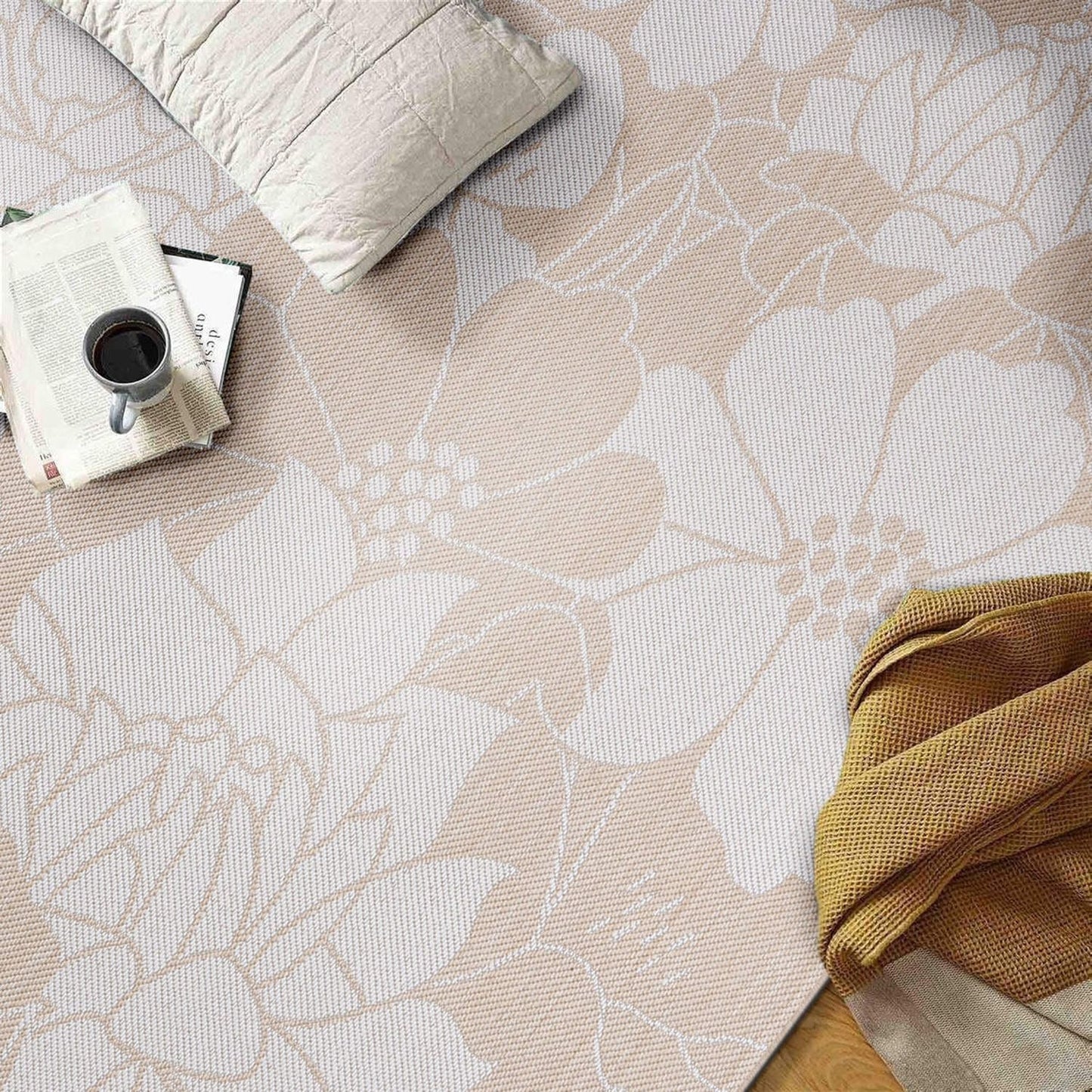 World Rug Gallery Tappeto moderno per interni/esterni con trama piatta e motivo floreale e fiori