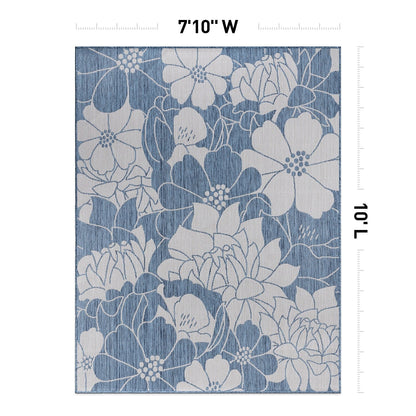 World Rug Gallery Tappeto moderno per interni/esterni con trama piatta e motivo floreale e fiori