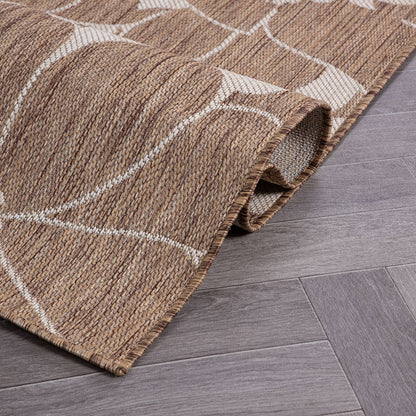 World Rug Gallery Tappeto moderno per interni/esterni con trama piatta e motivo floreale e fiori