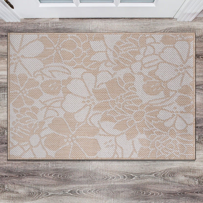 World Rug Gallery Tappeto moderno per interni/esterni con trama piatta e motivo floreale e fiori