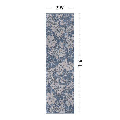 World Rug Gallery Tappeto moderno per interni/esterni con trama piatta e motivo floreale e fiori