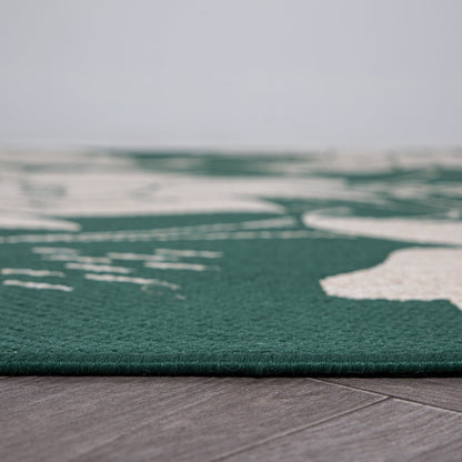 World Rug Gallery Tappeto moderno per interni/esterni con trama piatta e motivo floreale e fiori