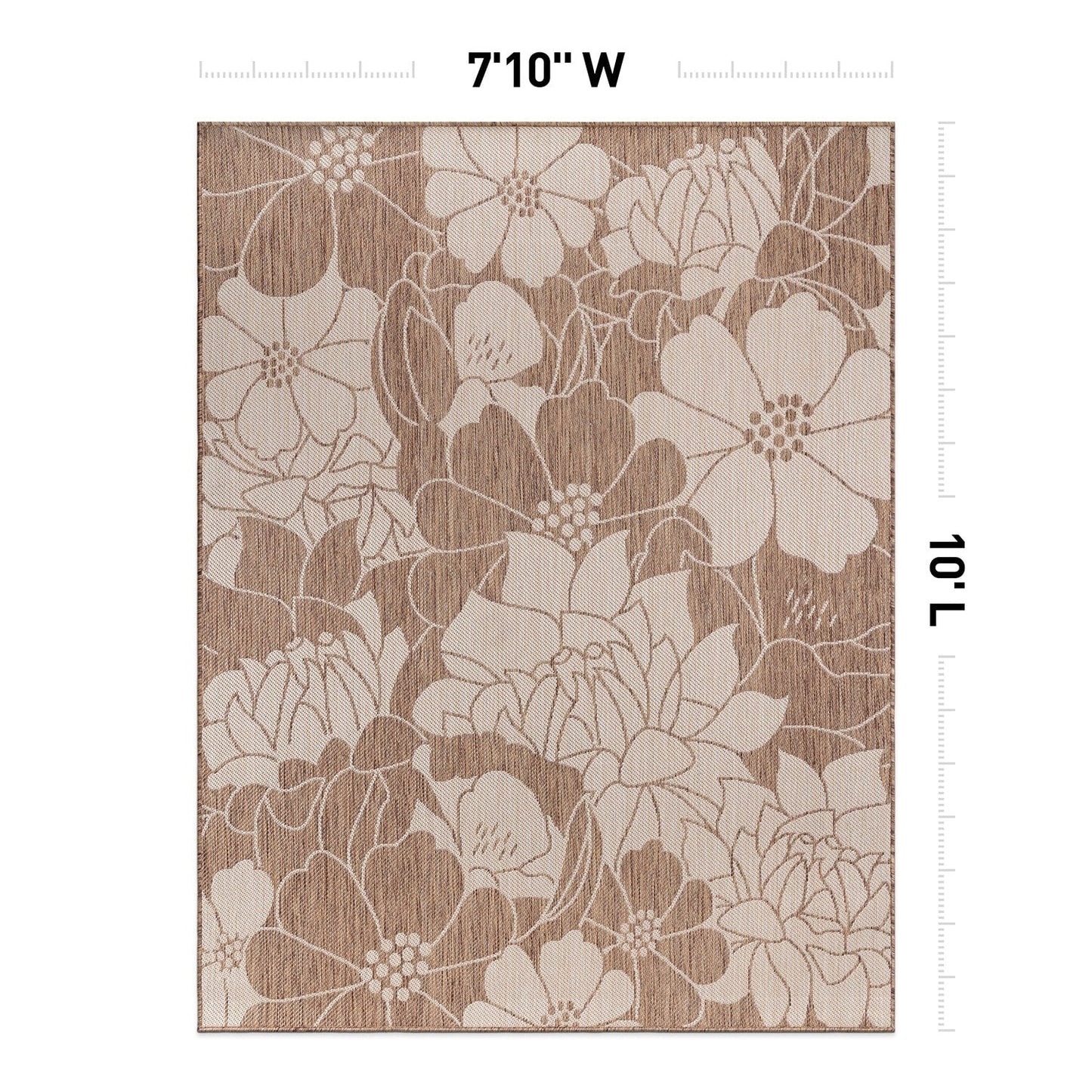 World Rug Gallery Tappeto moderno per interni/esterni con trama piatta e motivo floreale e fiori