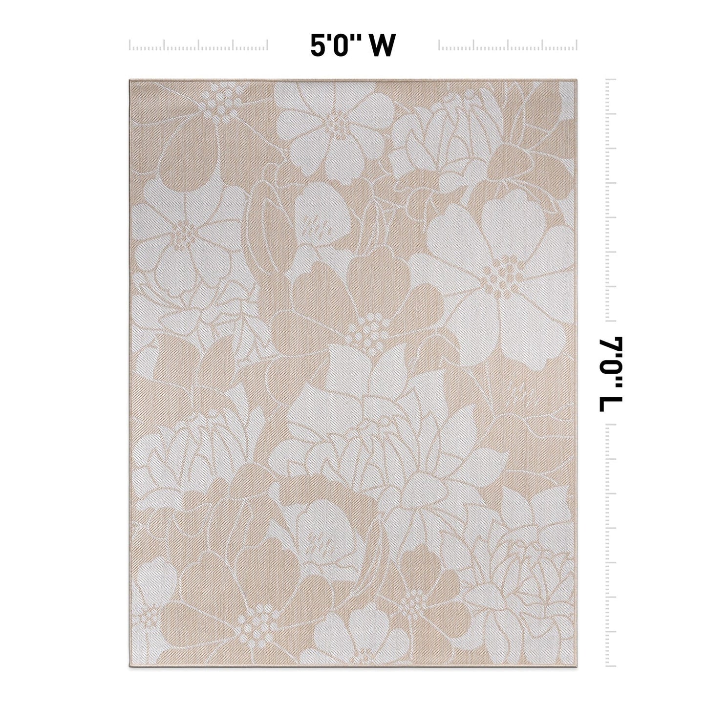 World Rug Gallery Tappeto moderno per interni/esterni con trama piatta e motivo floreale e fiori