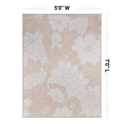 World Rug Gallery Tappeto moderno per interni/esterni con trama piatta e motivo floreale e fiori