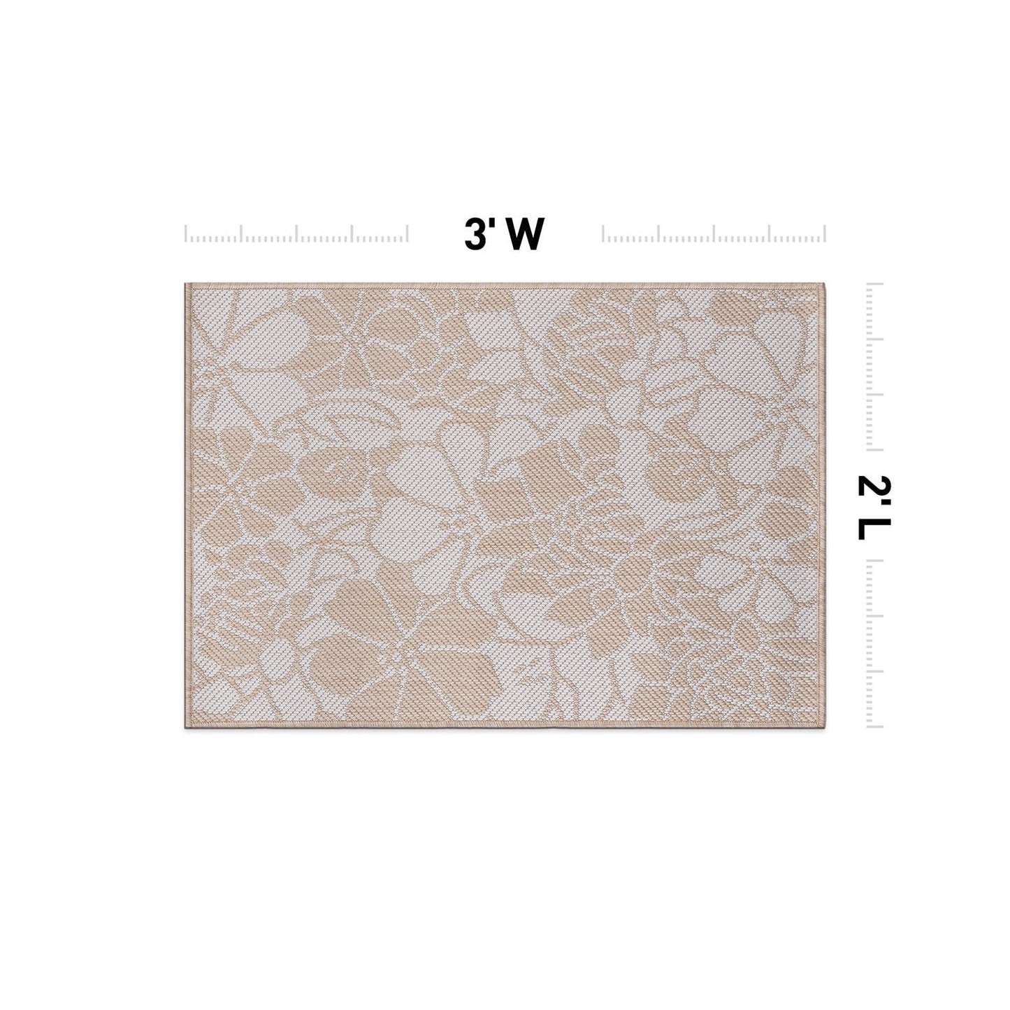 World Rug Gallery Tappeto moderno per interni/esterni con trama piatta e motivo floreale e fiori