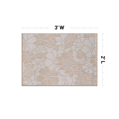 World Rug Gallery Tappeto moderno per interni/esterni con trama piatta e motivo floreale e fiori