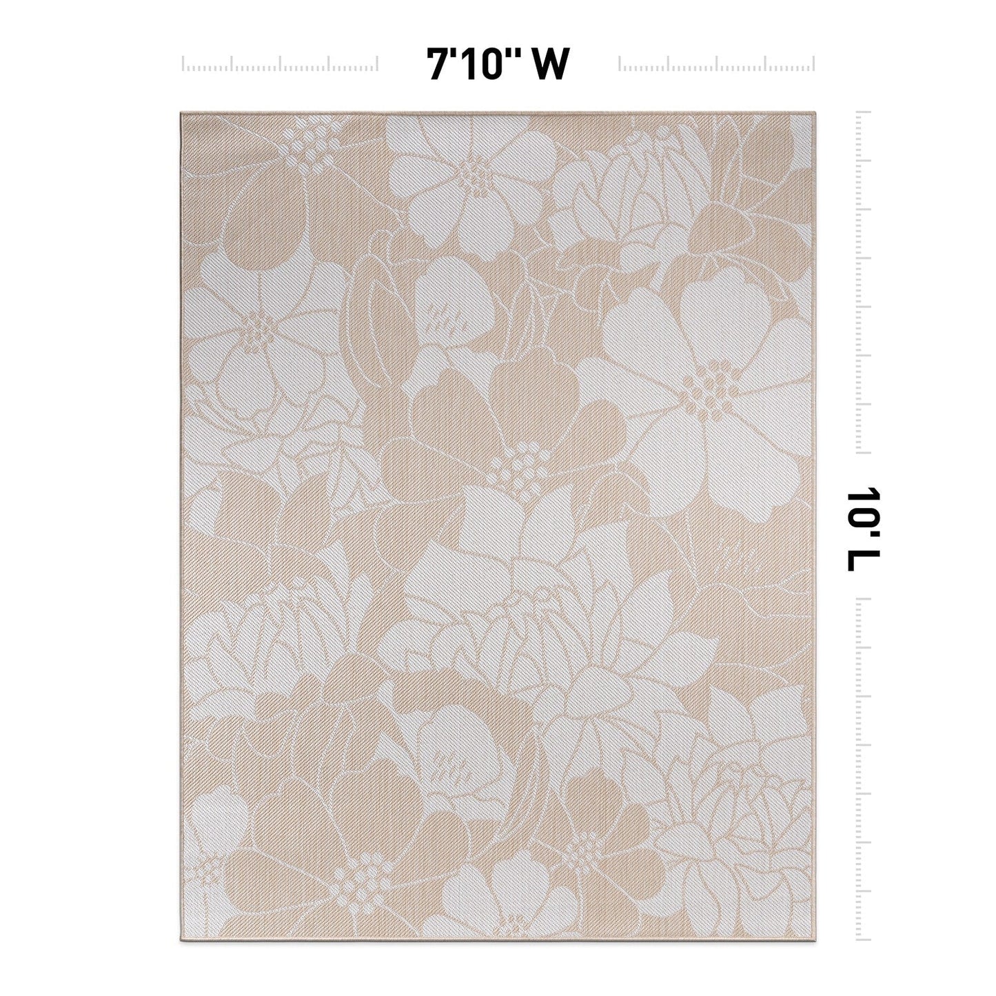 World Rug Gallery Tappeto moderno per interni/esterni con trama piatta e motivo floreale e fiori