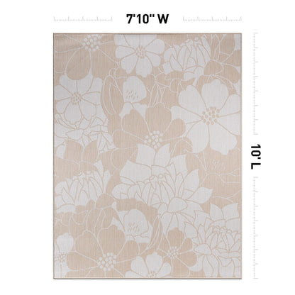 World Rug Gallery Tappeto moderno per interni/esterni con trama piatta e motivo floreale e fiori