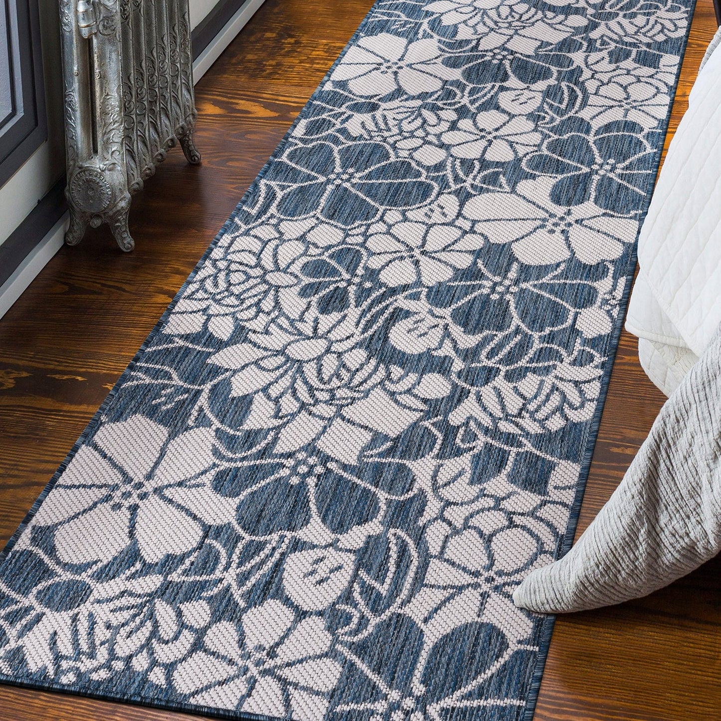 World Rug Gallery Tappeto moderno per interni/esterni con trama piatta e motivo floreale e fiori