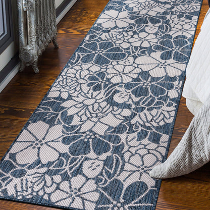 World Rug Gallery Tappeto moderno per interni/esterni con trama piatta e motivo floreale e fiori