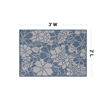 World Rug Gallery Tappeto moderno per interni/esterni con trama piatta e motivo floreale e fiori