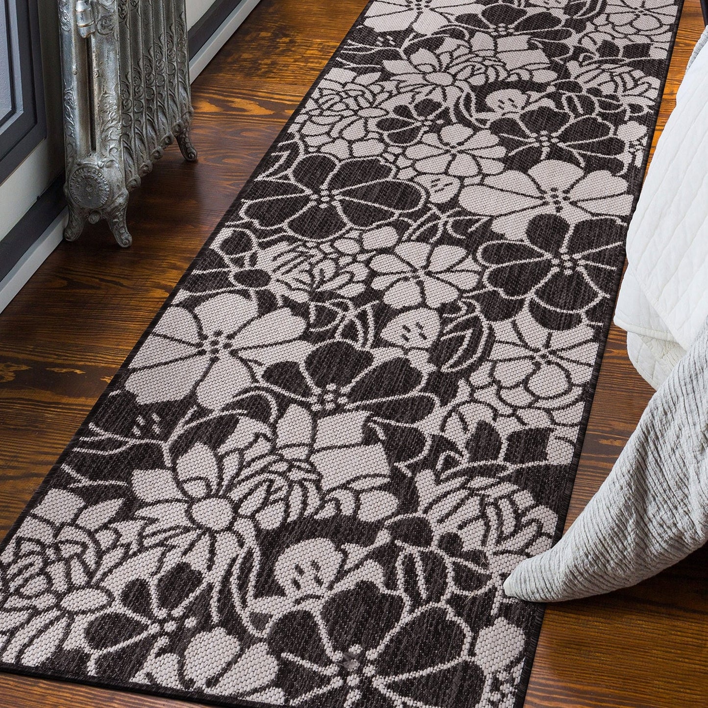 World Rug Gallery Tappeto moderno per interni/esterni con trama piatta e motivo floreale e fiori