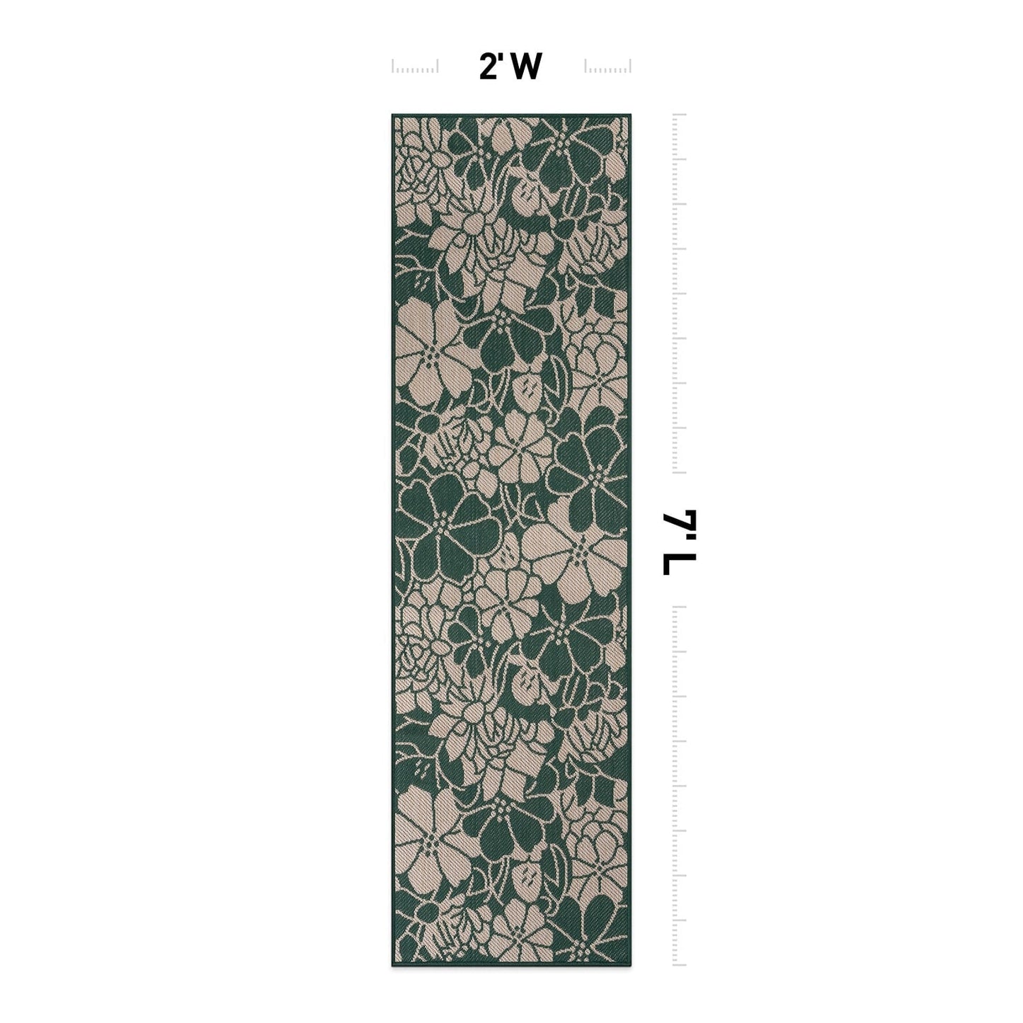 World Rug Gallery Tappeto moderno per interni/esterni con trama piatta e motivo floreale e fiori