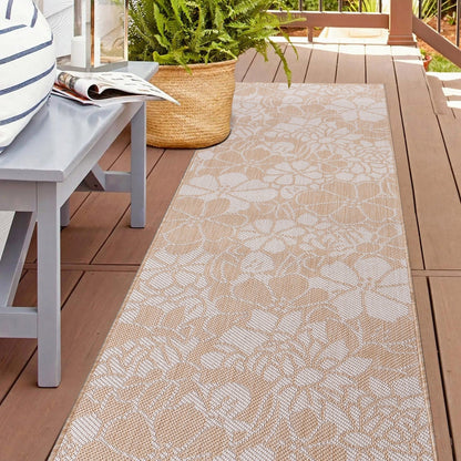 World Rug Gallery Tappeto moderno per interni/esterni con trama piatta e motivo floreale e fiori