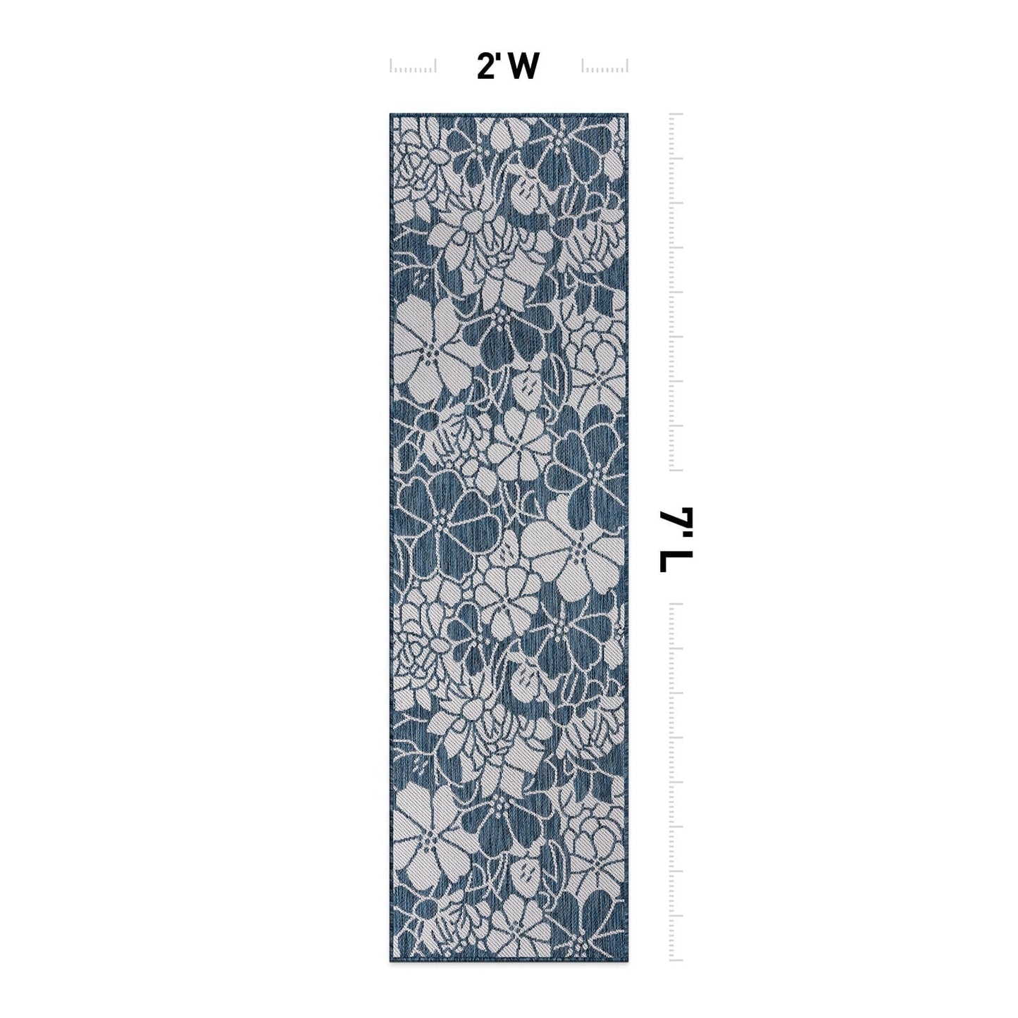 World Rug Gallery Tappeto moderno per interni/esterni con trama piatta e motivo floreale e fiori