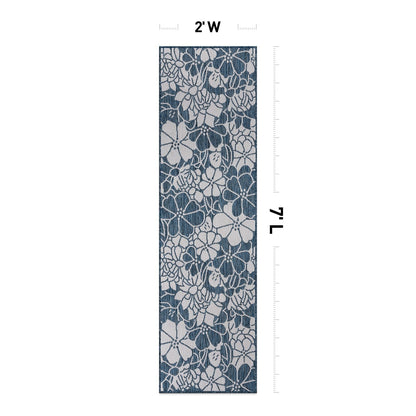 World Rug Gallery Tappeto moderno per interni/esterni con trama piatta e motivo floreale e fiori