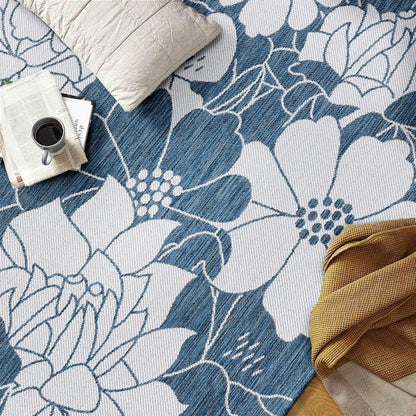 World Rug Gallery Tappeto moderno per interni/esterni con trama piatta e motivo floreale e fiori