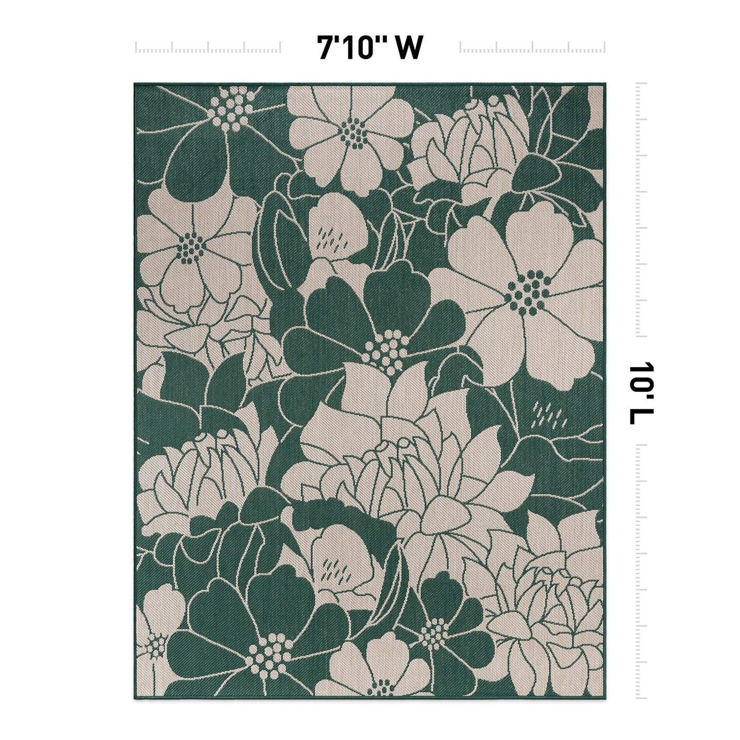 World Rug Gallery Tappeto moderno per interni/esterni con trama piatta e motivo floreale e fiori