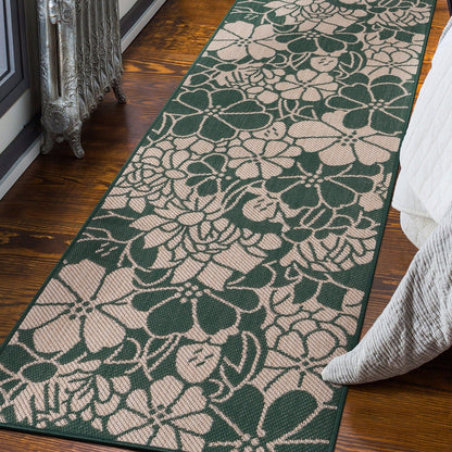 World Rug Gallery Tappeto moderno per interni/esterni con trama piatta e motivo floreale e fiori