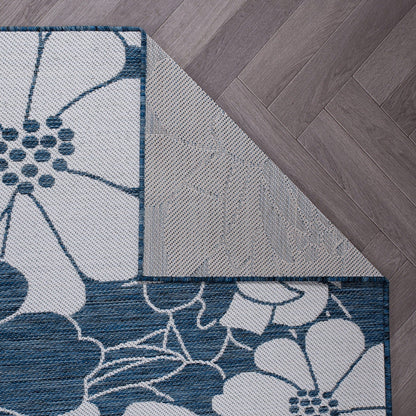 World Rug Gallery Tappeto moderno per interni/esterni con trama piatta e motivo floreale e fiori