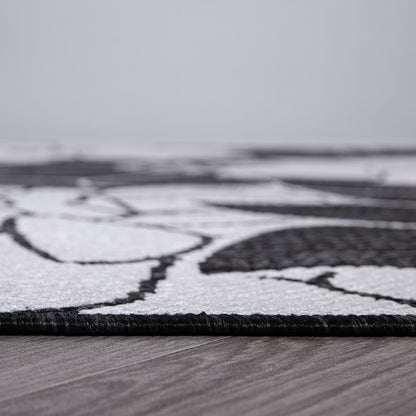 World Rug Gallery Tappeto moderno per interni/esterni con trama piatta e motivo floreale e fiori