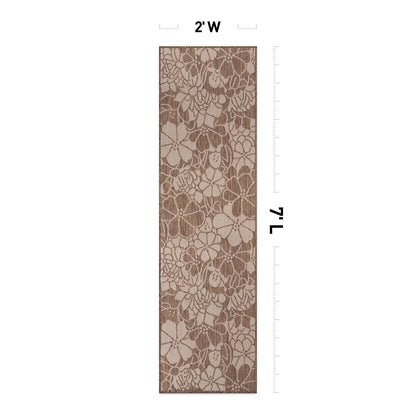 World Rug Gallery Tappeto moderno per interni/esterni con trama piatta e motivo floreale e fiori