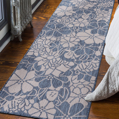 World Rug Gallery Tappeto moderno per interni/esterni con trama piatta e motivo floreale e fiori