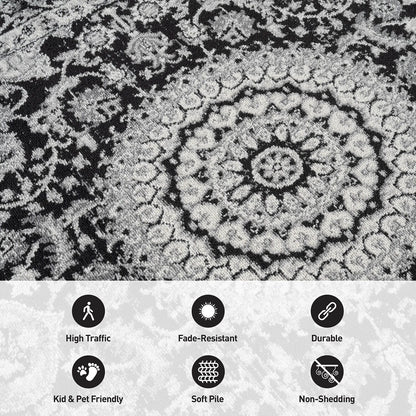 Tappeto orientale tradizionale con medaglione World Rug Gallery