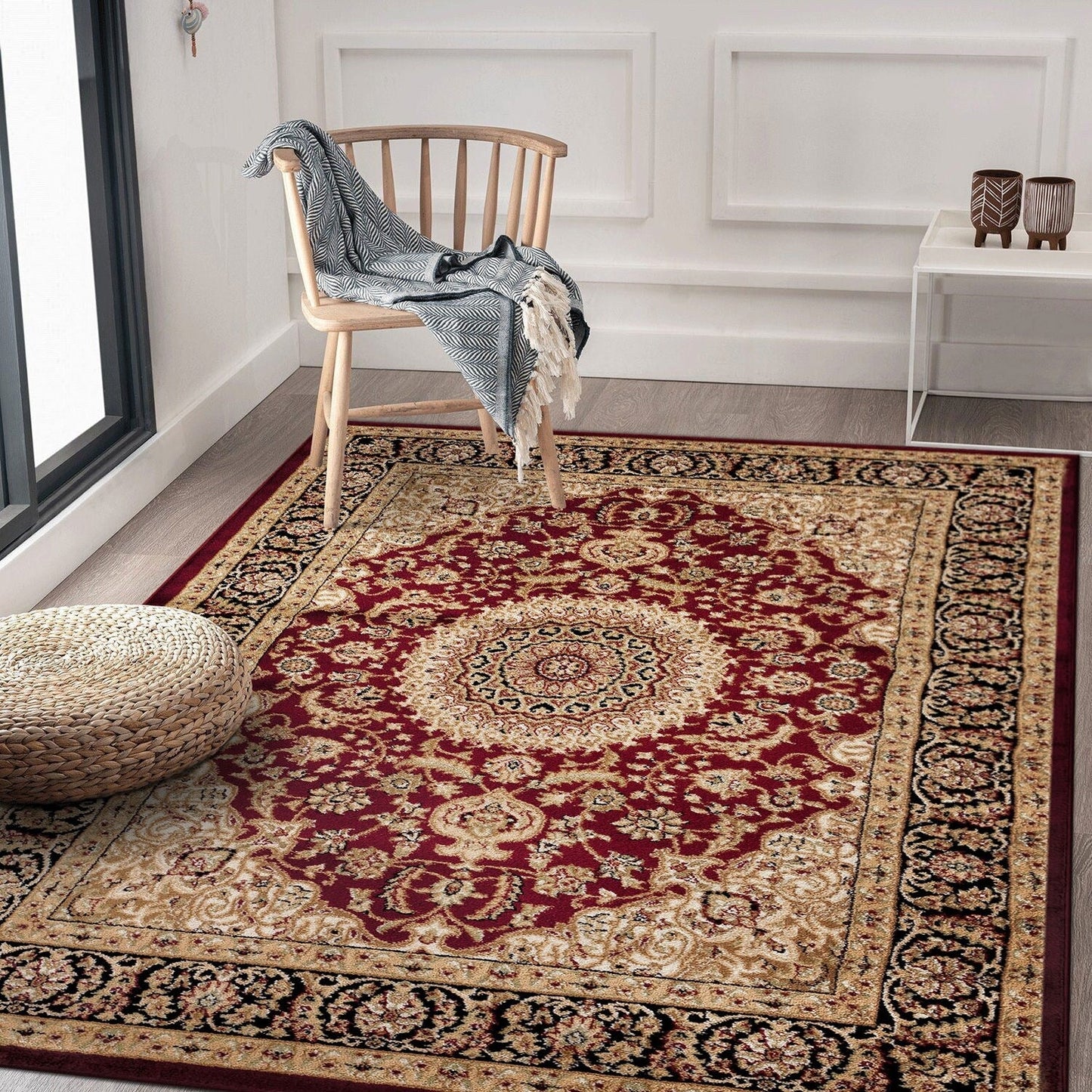 Tappeto orientale tradizionale con medaglione World Rug Gallery