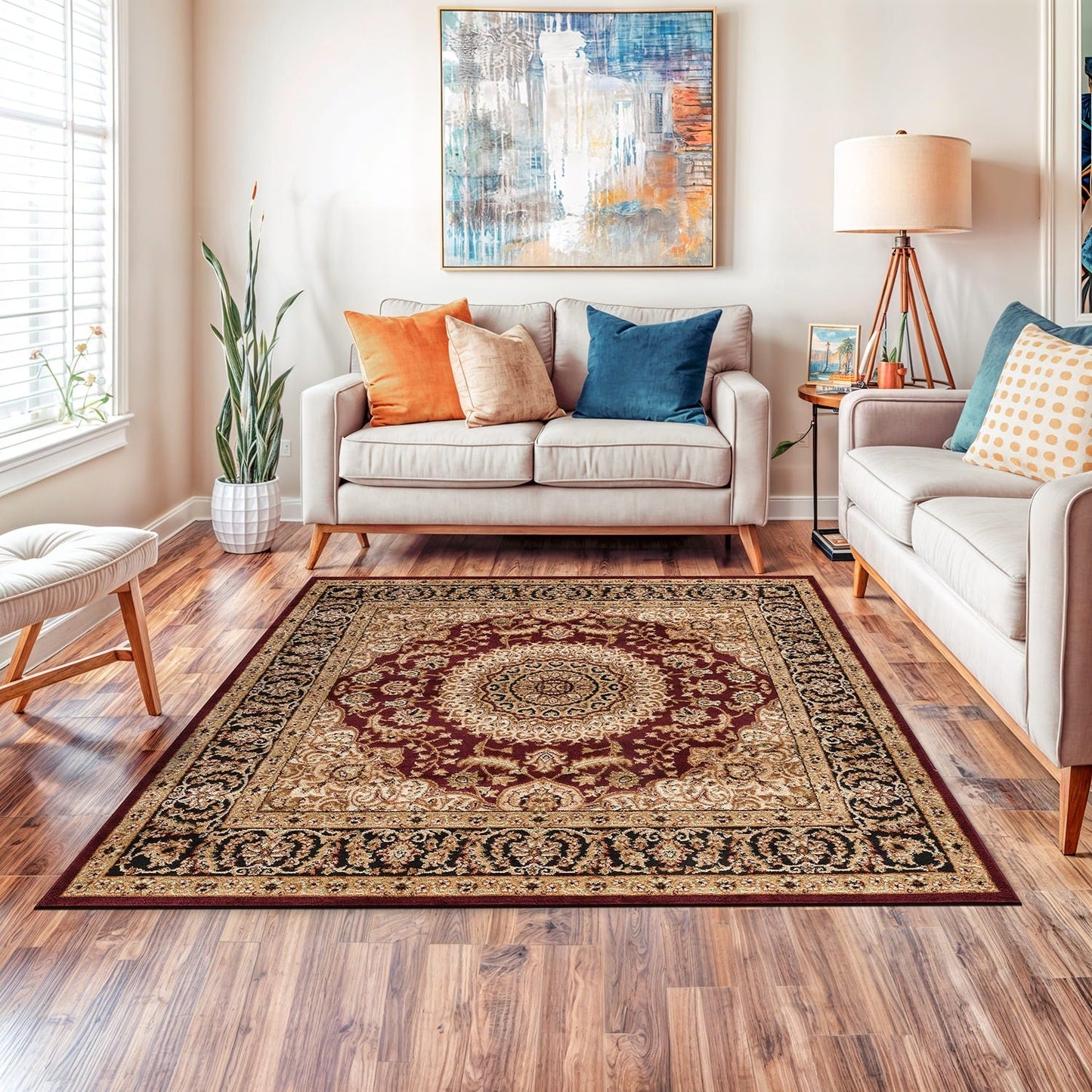 Tappeto orientale tradizionale con medaglione World Rug Gallery