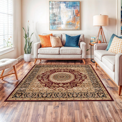 Tappeto orientale tradizionale con medaglione World Rug Gallery