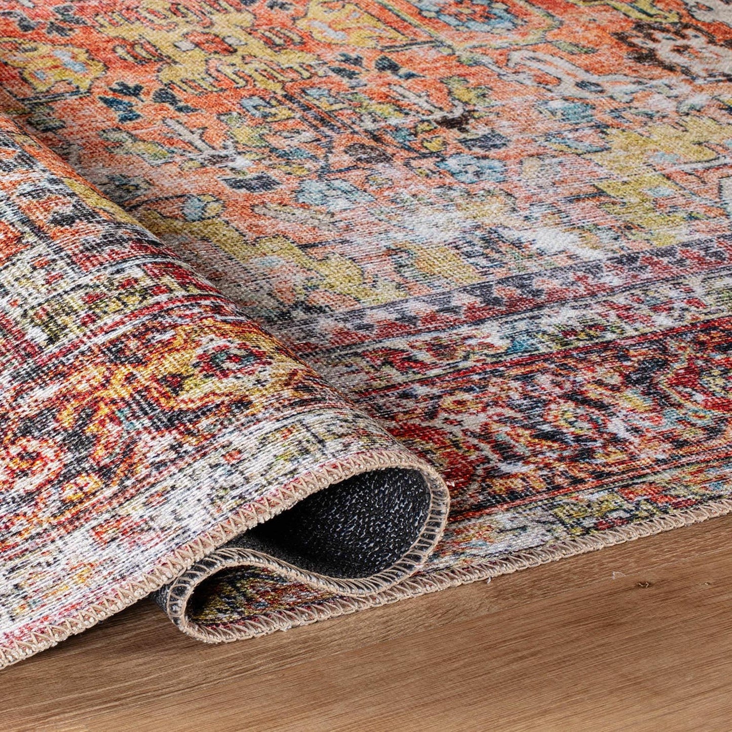 Tappeto antiscivolo lavabile in lavatrice, effetto anticato, di transizione, World Rug Gallery