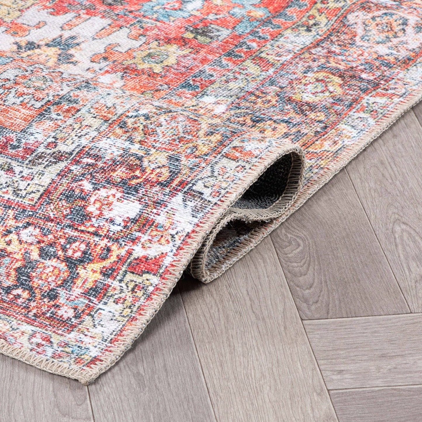 Tappeto antiscivolo lavabile in lavatrice, effetto anticato, di transizione, World Rug Gallery