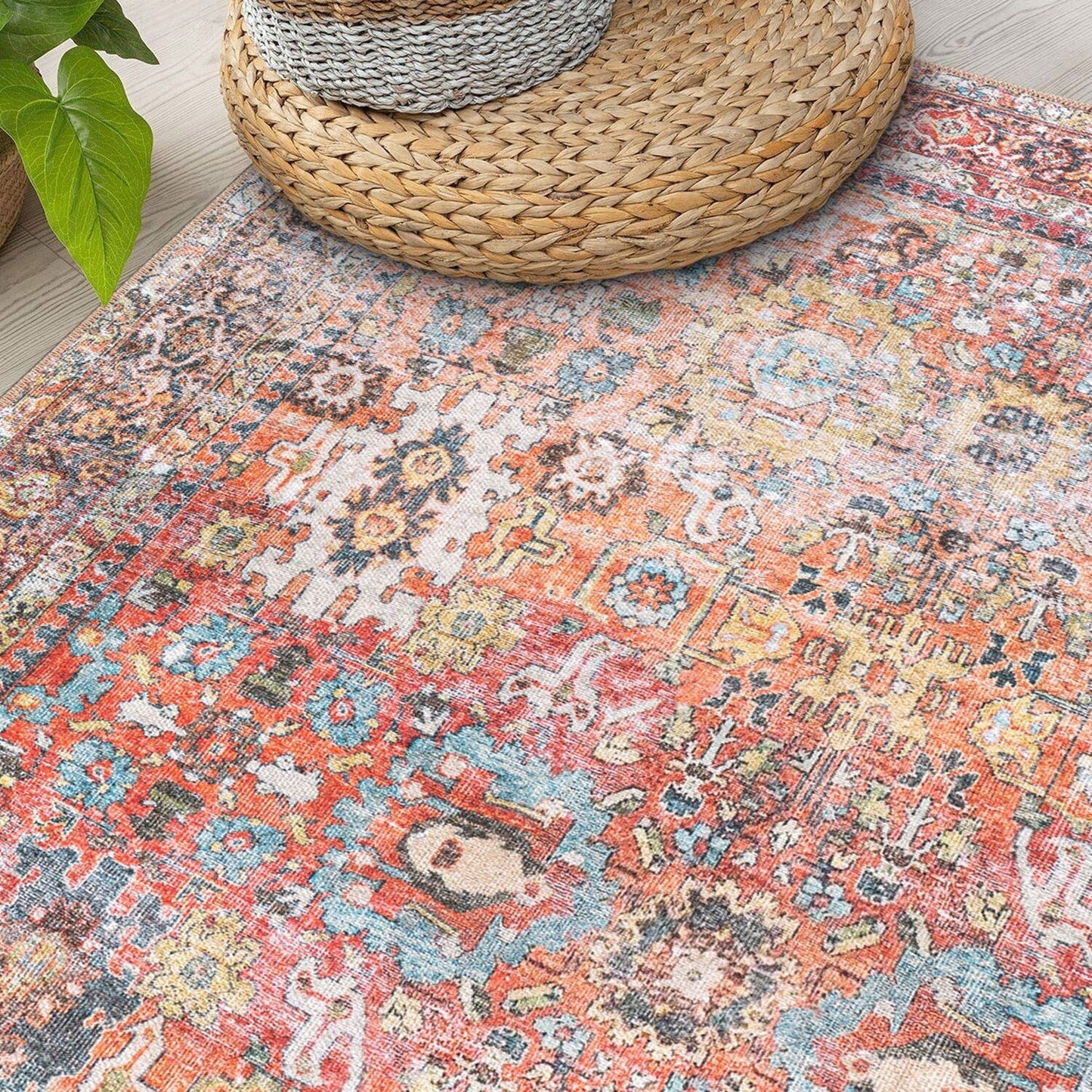 Tappeto antiscivolo lavabile in lavatrice, effetto anticato, di transizione, World Rug Gallery